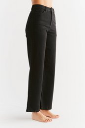 WE1010-104 | Damen jeans med brede ben - kulsort
