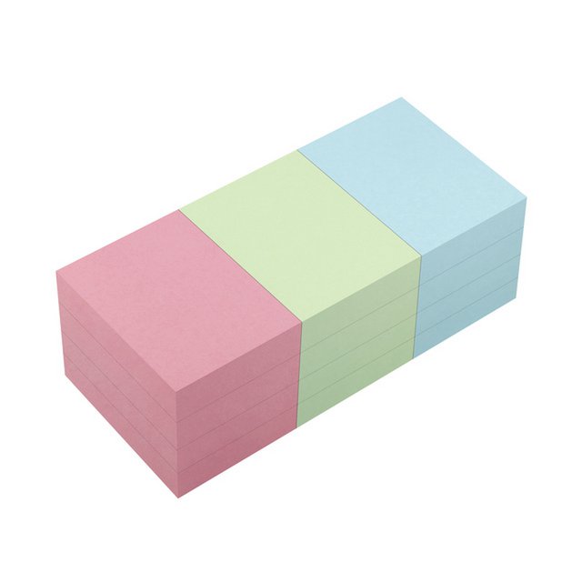 Info notes 50x40mm assorti pastel pak 12 blok blauw, roze, groen