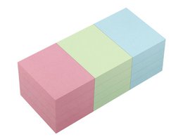 Info notes 50x40mm assorti pastel pak 12 blok blauw, roze, groen