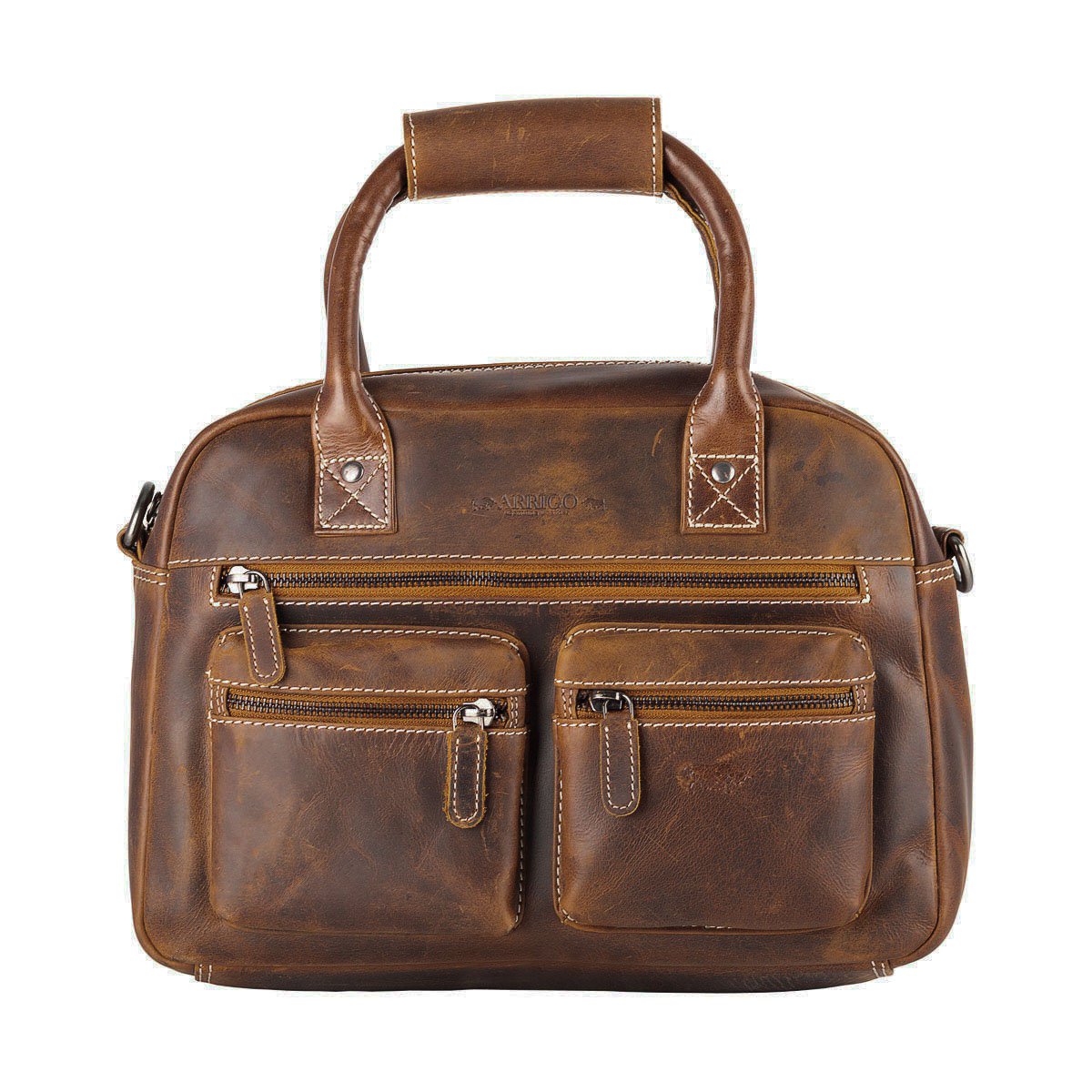 Sac Femme En Cuir De Buffle En 3 Couleurs Avec Bandoulière Et Anses - Taille Moyenne