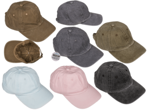 Basecap, Washed Look, 6 ass.,