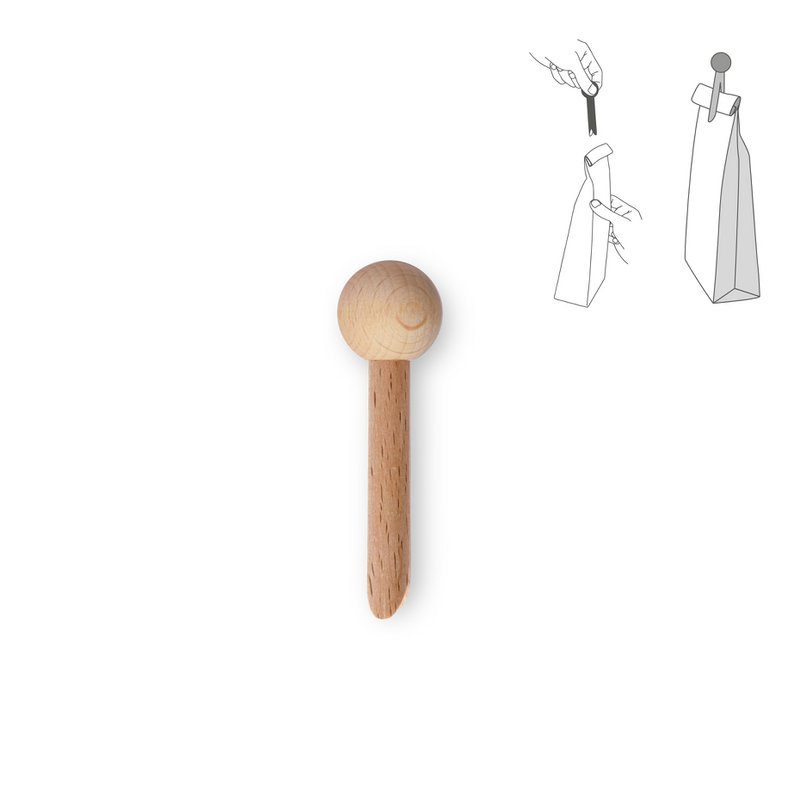 Clip per borsa in legno - naturale