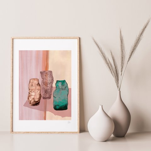 Aquarell Glasvase abstrakter Druck