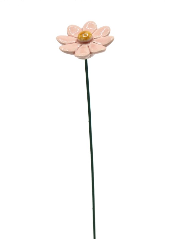 Marguerite fleur céramique petite rose 3,5 cm