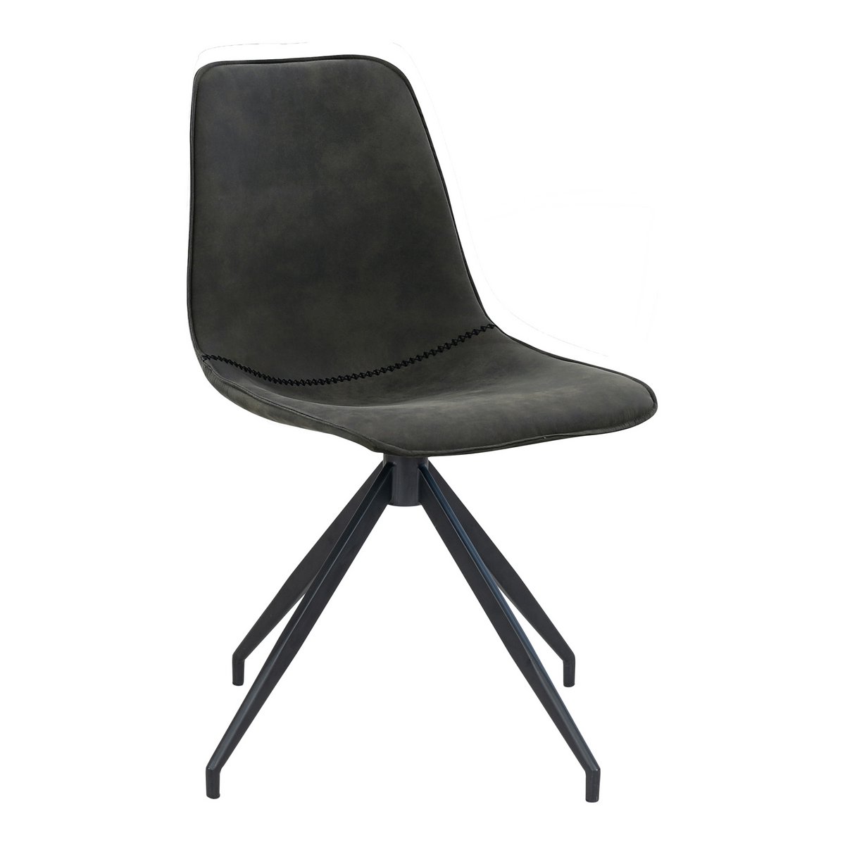 Monaco Dining Chair - Grey, Microfiber/Steel, 56x48x86 cm - Set of 2