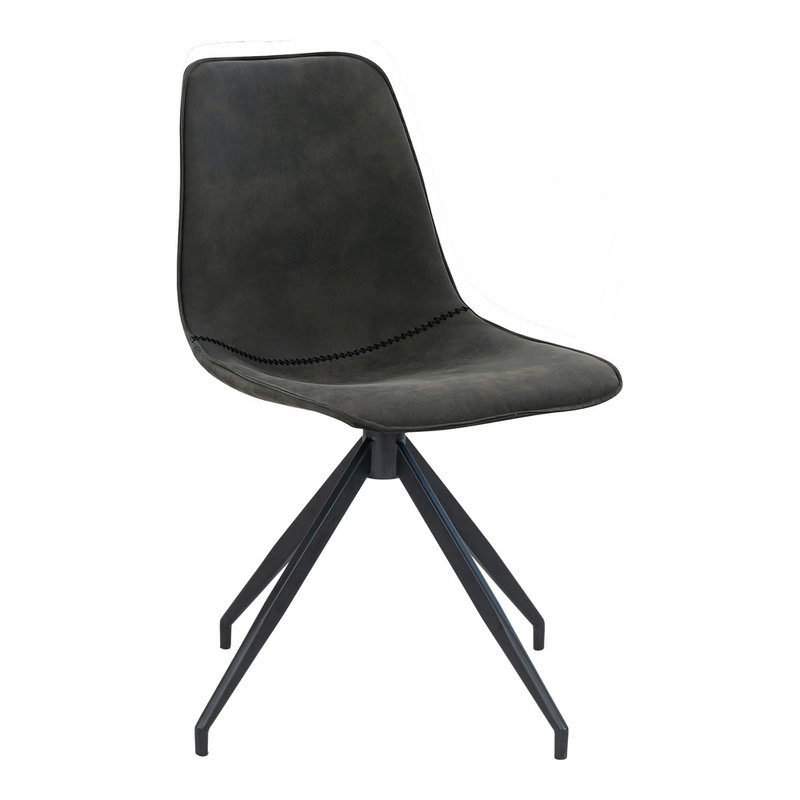 Monaco Dining Chair - Grey, Microfiber/Steel, 56x48x86 cm - Set of 2