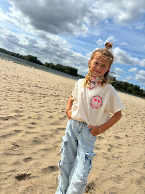 Camiseta Smiley - Rosa neón
