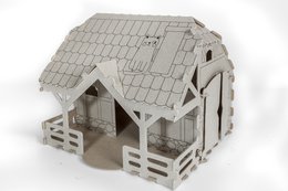 Casa Granja Constructora de cartón 3D, 5+, bricolaje, regalo para niños, set para colorear