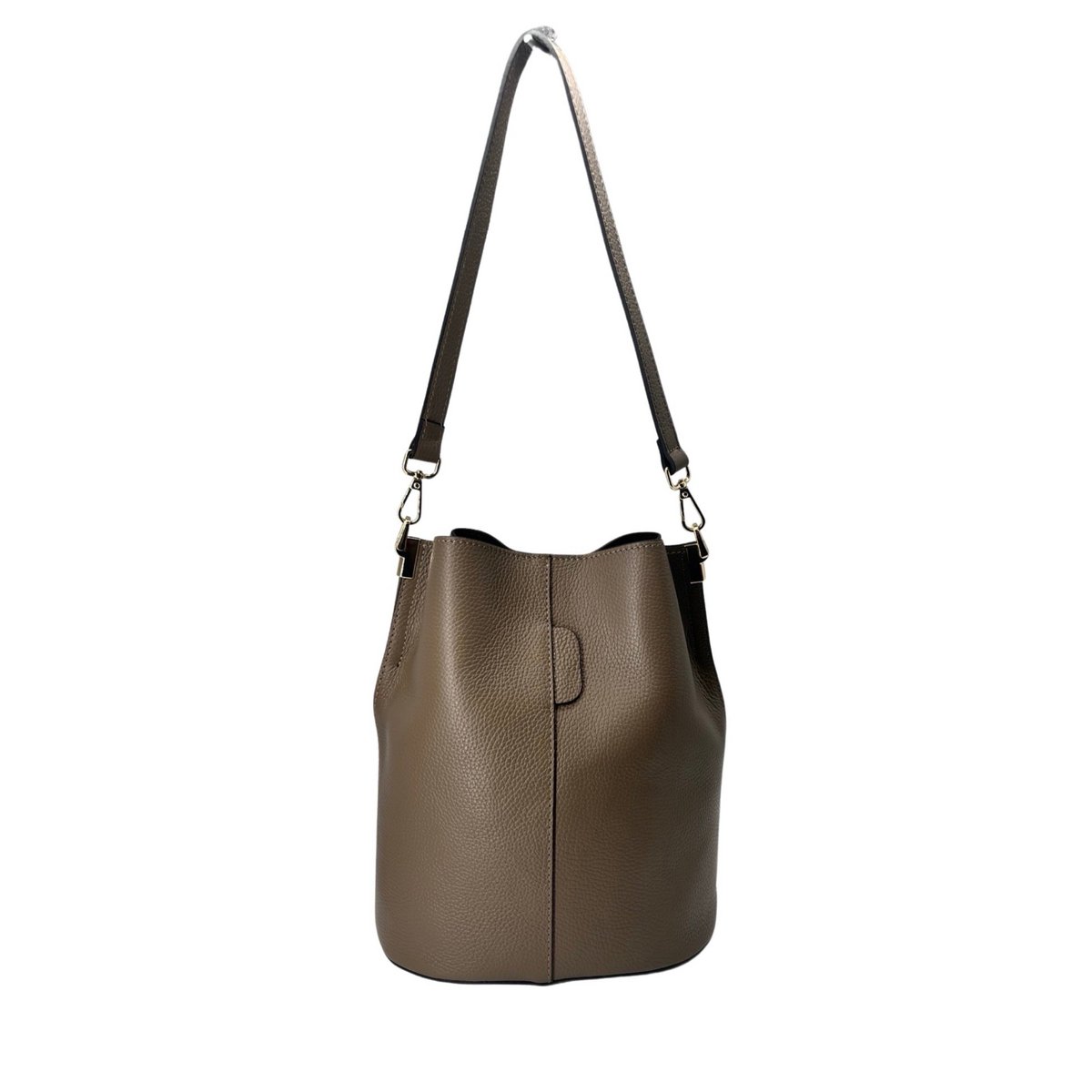 BOLSO ELVIRA BUCKET DE PIEL SEMBRADA