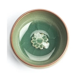 Asiatisk teskål "Charms", celadon med knitrende struktur