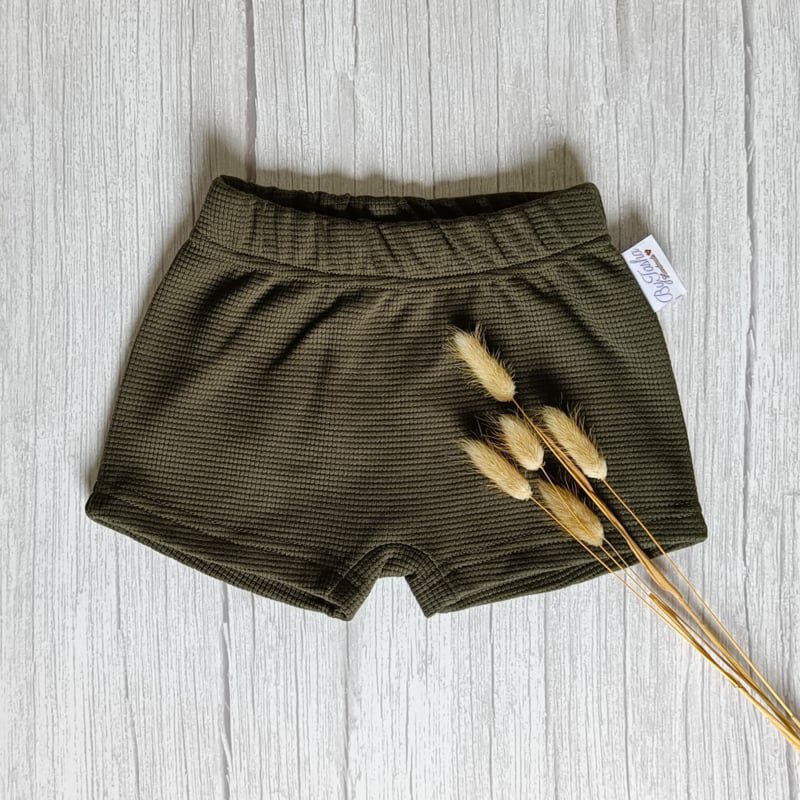 Short Wafeljersey Legergroen