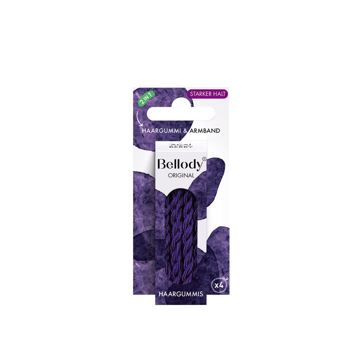 NUEVO - Gomas para el cabello de Açaí Berry - Bellody® (4 piezas) - Elegantes coleteros trenzados