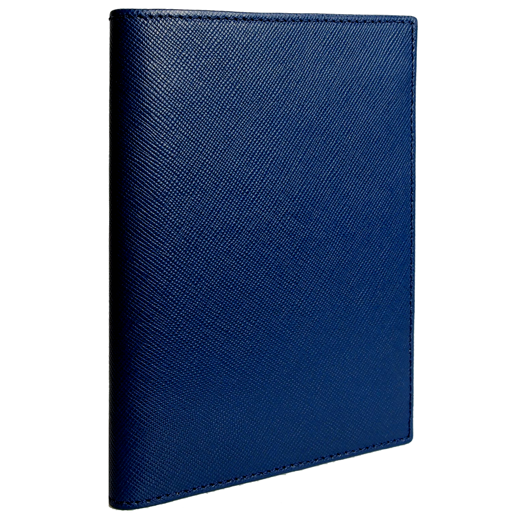 Saffiano Tweekleurige Paspoorthoes Blauw-Teal