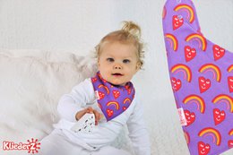 Śliniaczek w kropki Happy Hearts - śliniaczek dla niemowląt