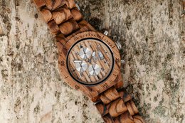 Surveillance verte | Minuterie | Montre en bois unisexe | Bois de zèbre