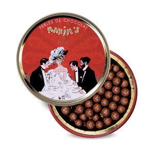 Rond blik met melkchocolade parels