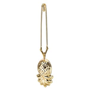 Tea tongs, tea filter, tea infuser "pineapple" gold