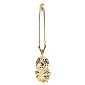 Tea tongs, tea filter, tea infuser "pineapple" gold