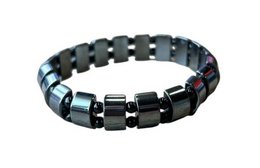 Men's bracelet made of natural stones hematite and onyx, featuring a beaded design.