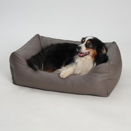 Hundebett Box Bett Saddle Kunstleder taupe