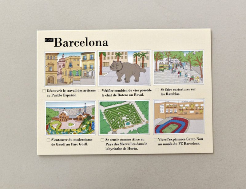 Illustrerede postkort Barcelona