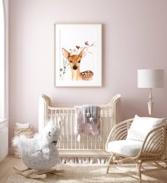 Poster di cervi, stampa di cervi, simpatica stampa di cervi, stampa della scuola materna degli animali del bosco, stampa della scuola materna floreale, stampa di fiori di campo, poster della scuola materna delle ragazze, poster della stanza delle rag...