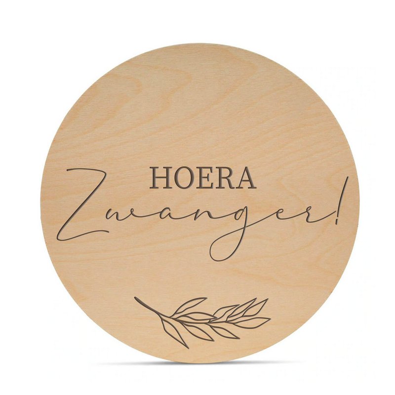 Mijlpaalcirkels | Hout - Lasergravure | Zwanger