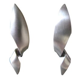 Twisted silver stud earrings with a fine matte finish.