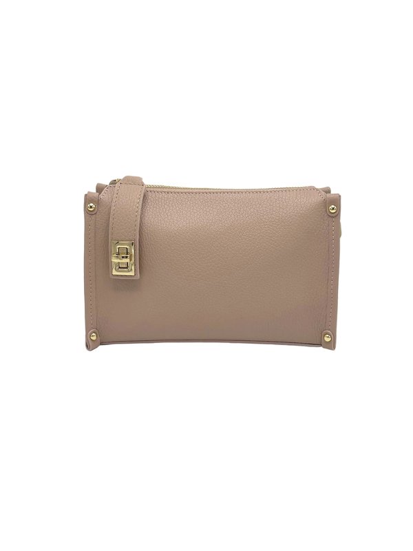 Genuine Leather Boxy Crossbody Bag, Made in Italy, art. 112759