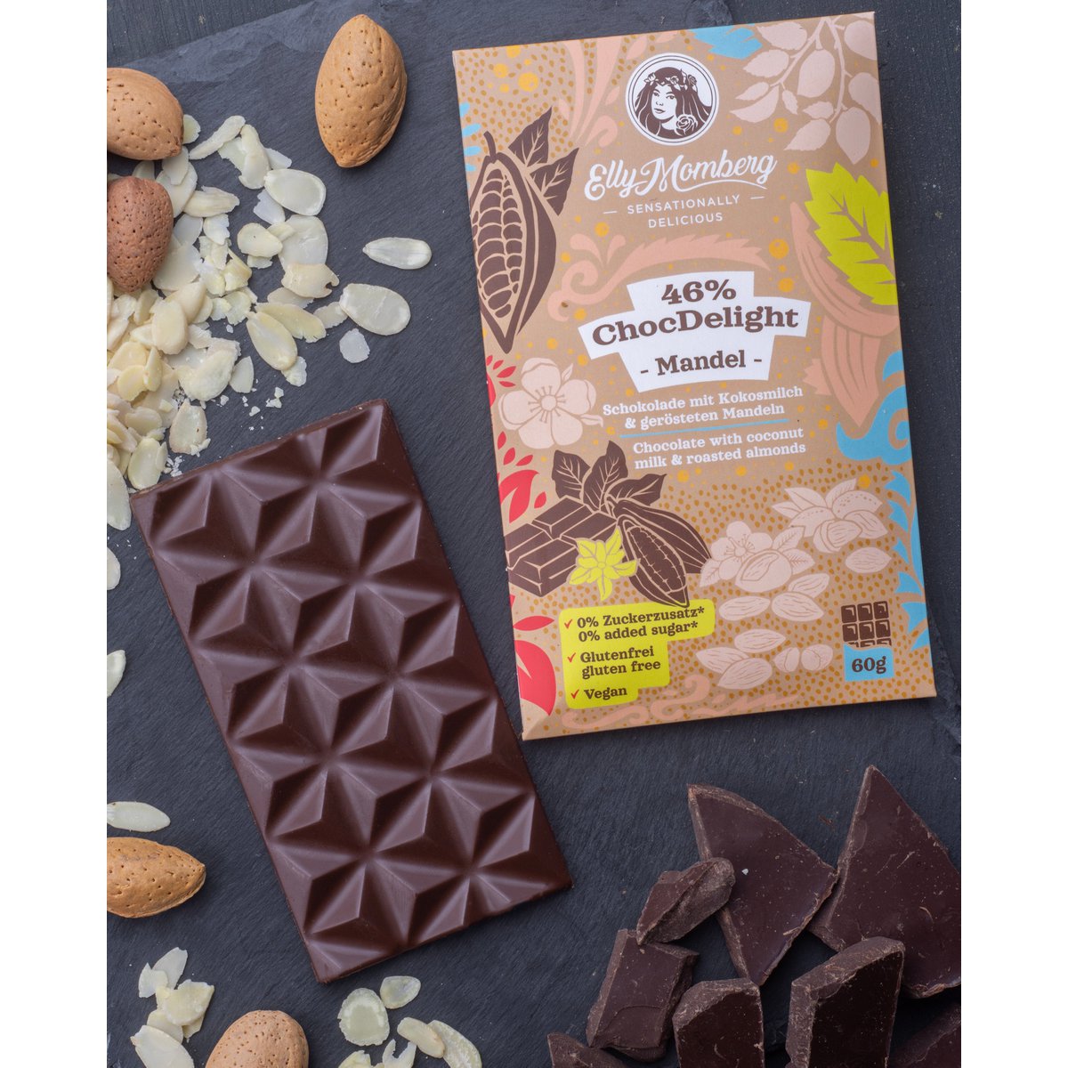 Zestaw 4 batoników ChocDelight - bez dodatku cukru I 240 g