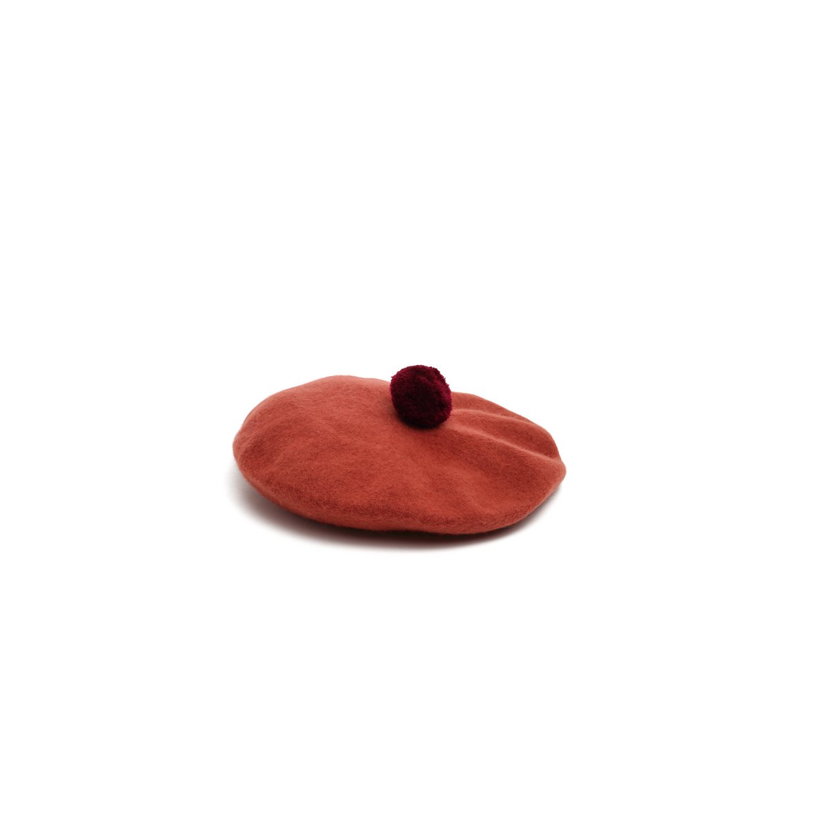 Wollen baret met pompon