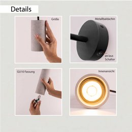 Betoniq wall light "Donoma 90" 1 lamp