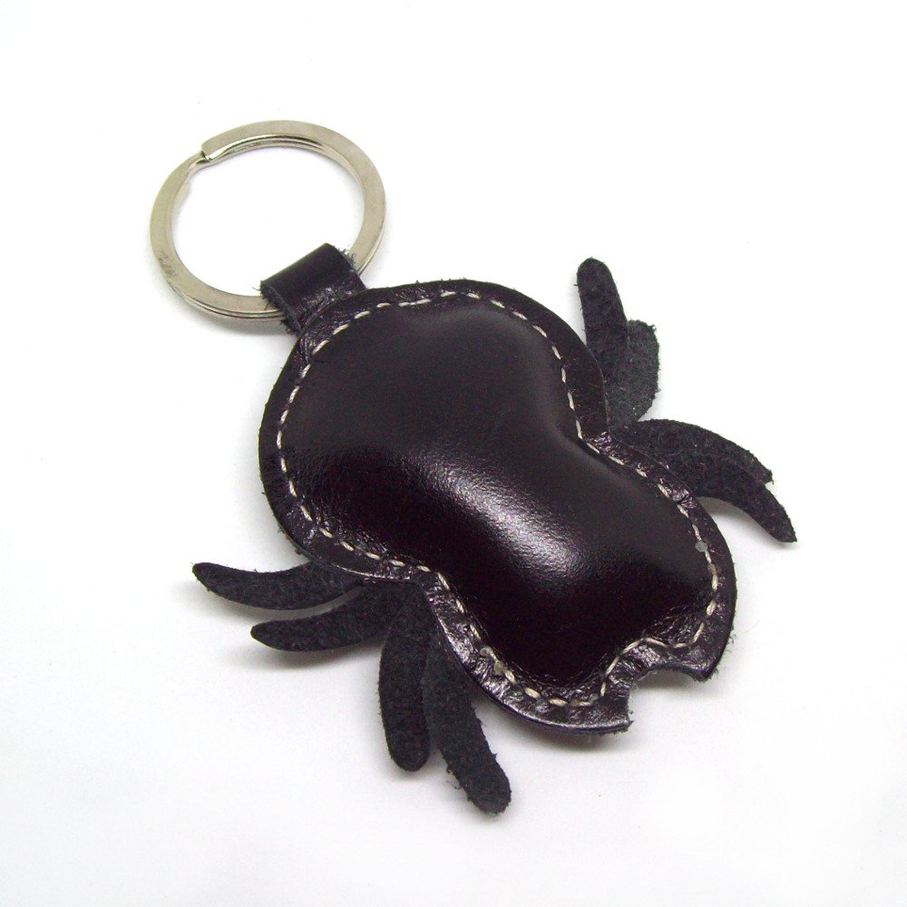 Cute Spider Handmade Leather Keychain Spider Leather Bag Charm