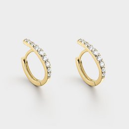 Gold-plated silver pointed hoops with zircons