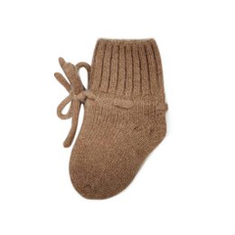 Stiefeletten aus Merinowolle in Braun