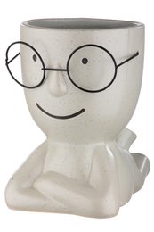 Vaso in ceramica "Smile" c. Occhiali VE 4 so