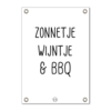 Garden poster sun wine bbq white