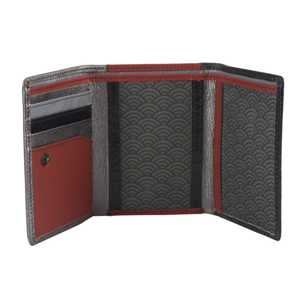 Sunsa Creations leren portemonnee. Mini kleine leren portemonnee met RFID-bescherming. Dames/meisjes portemonnee model "Miki"