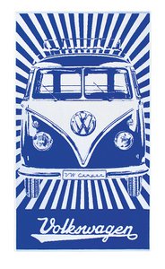 Volkswagen VW T1 Bus Strandlaken - Samba Strepen/Blauw