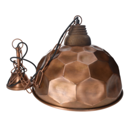 Kobberfarvet metal lysekrone sekskanter d 40 h 35 cm
