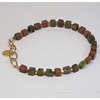 Baixa bracelet Unakite 24K gold plated
