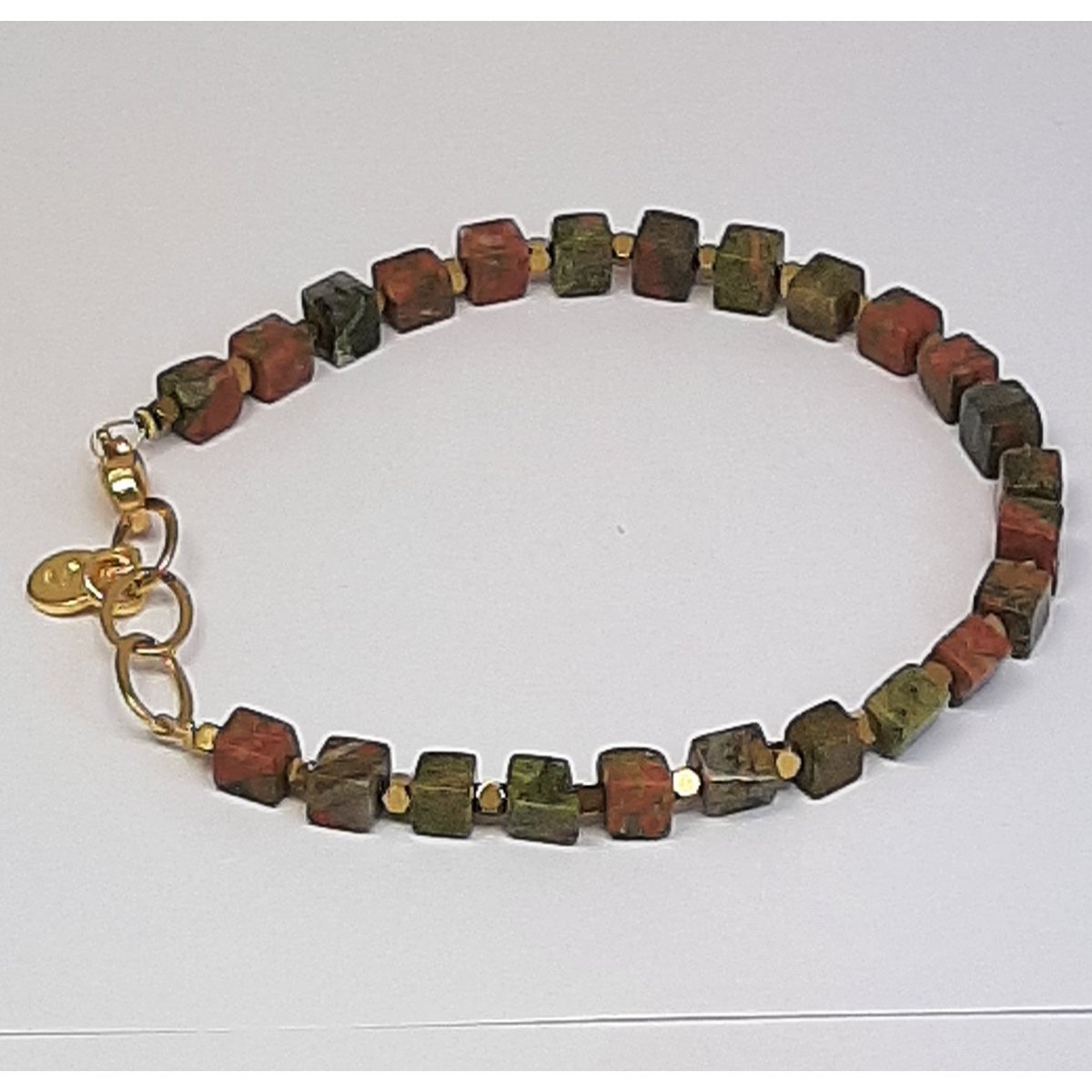 Bracciale Baixa Unakite placcato oro 24K