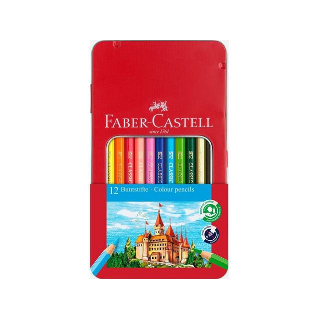 Buntstift FC Castle sechseckiges Metalletui mit 12 Stück.