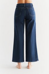 WE1009-231 | Damen Jeans med brede ben - Lapis Blue