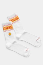 Organic Socks Paradise - Chaussettes de tennis blanches avec lettrage et motif île brodé