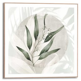 Tableau Slim Cadre Feuilles 50x50
