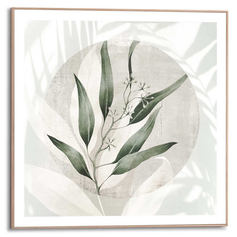 Tableau Slim Cadre Feuilles 50x50