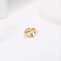 Goudfolie Band & Parel Ring