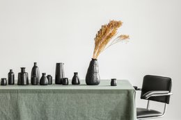 Mantel de Lino Nórdico Verde Musgo (330x145 cm)