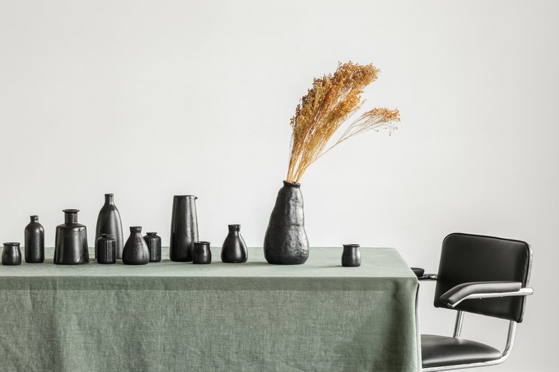 Hør dug Nordic Moss grøn (330x145 cm)